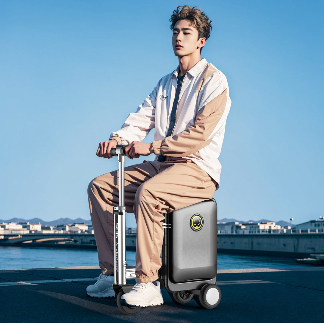 Load video: Airwheel electric suitcase Taiwan&#39;s official boarding case for travel around the world